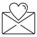 Mail love icon, outline style