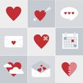 Mail love icons Royalty Free Stock Photo
