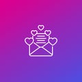 Mail love letter line icon