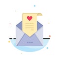 Mail, Love Letter, Proposal, Wedding Card Business Logo Template. Flat Color