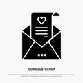 Mail, Love Letter, Proposal, Wedding Card solid Glyph Icon vector Royalty Free Stock Photo