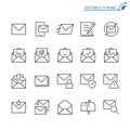 Mail line icons. Editable stroke