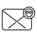 Mail malware icon outline vector. Virus error
