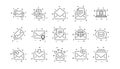 Mail message line icons. Newsletter, E-mail, Correspondence. Linear icon set. Vector Royalty Free Stock Photo