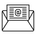 Mail money loan icon, outline style Royalty Free Stock Photo