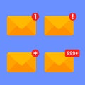 mail msg icons set vector. email notifications vector. msg alerts icon Royalty Free Stock Photo