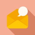 Mail new message icon flat vector. Share button