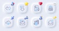 Mail newsletter, Energy drops and Cloud computing line icons. For web app, printing. Vector