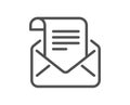 Mail newsletter line icon. Read Message correspondence sign.