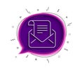 Mail newsletter line icon. Read Message correspondence sign. Vector