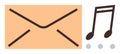 Mail Notification Concept with Envelope, Music Note, and Dots for Alerts Royalty Free Stock Photo