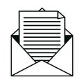Mail paper envelope letter communication isolated design icon