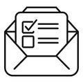 Mail polling booth icon outline vector. People vote