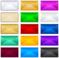 Mail postal envelope vector illustration set, collection.