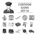 Mail and postman set collection icons in monochrome Royalty Free Stock Photo