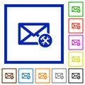 Mail preferences flat framed icons