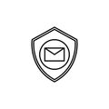 mail protected icon. Element of cyber security icon for mobile concept and web apps. Thin line mail protected icon can be used for Royalty Free Stock Photo