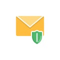 Mail protection flat icon Royalty Free Stock Photo