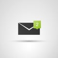 Mail Receival Icon  Flat Design Concept with Envelope and Bubble Royalty Free Stock Photo