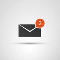 Mail Receive Icon  Flat Design Concept with Envelope and Bubble Royalty Free Stock Photo