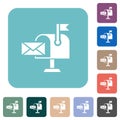 Mail received solid rounded square flat icons Royalty Free Stock Photo