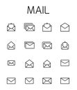 Mail related vector icon set.