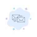 Mail, Reply, Forward, Business, Correspondence, Letter Blue Icon on Abstract Cloud Background Royalty Free Stock Photo