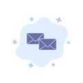 Mail, Reply, Forward, Business, Correspondence, Letter Blue Icon on Abstract Cloud Background Royalty Free Stock Photo