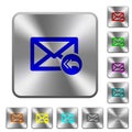 Mail reply to all recipient rounded square steel buttons Royalty Free Stock Photo