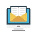 Mail screen vector flat color  icon Royalty Free Stock Photo