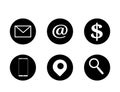 Mail,search,doller,cellphone location icon on white background