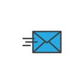 Mail send filled outline icon