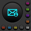 Mail sender dark push buttons with color icons