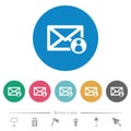 Mail sender flat round icons