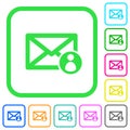 Mail sender vivid colored flat icons