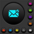 Mail sent dark push buttons with color icons Royalty Free Stock Photo