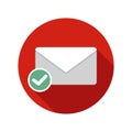 Mail sent icon. Email icon with long shadow.