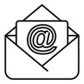 Mail seo response icon outline vector. Universal global seo