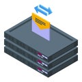 Mail server icon isometric vector. Data information Royalty Free Stock Photo