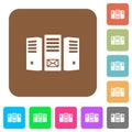 Mail server rounded square flat icons