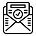 Mail service icon outline vector. Revenue income