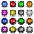 Mail settings glossy button set Royalty Free Stock Photo