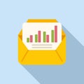 Mail stack icon flat vector. Finance money