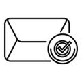 Mail subscription icon outline vector. Economy plan