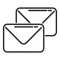 Mail support icon outline vector. Office service