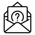 Mail support icon outline vector. Online man