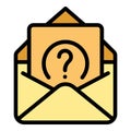 Mail support icon vector flat