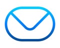 Mail symbol icon - blue gradient outline rounded, isolated - vector