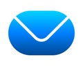 Mail symbol icon - blue gradient rounded, isolated - vector