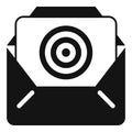 Mail target icon simple vector. Hunter group